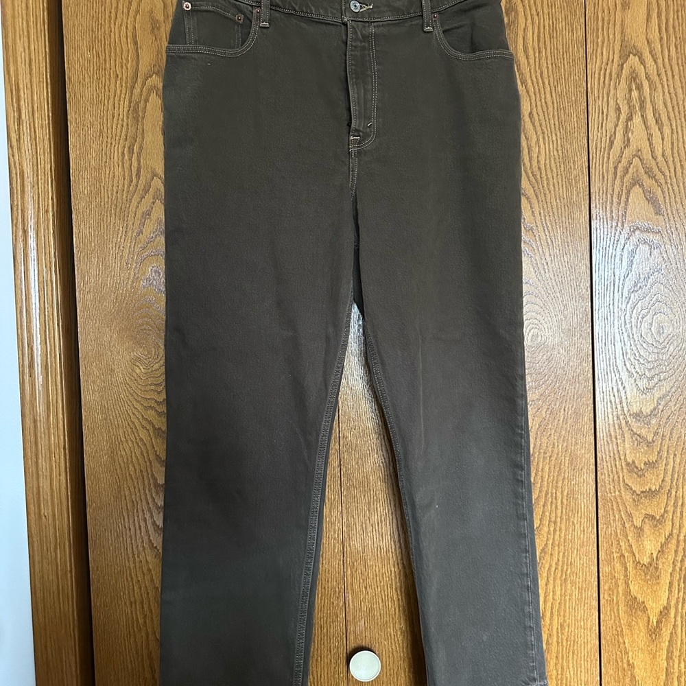 NWT Abercrombie 90’s straight high rise Brown Jeans